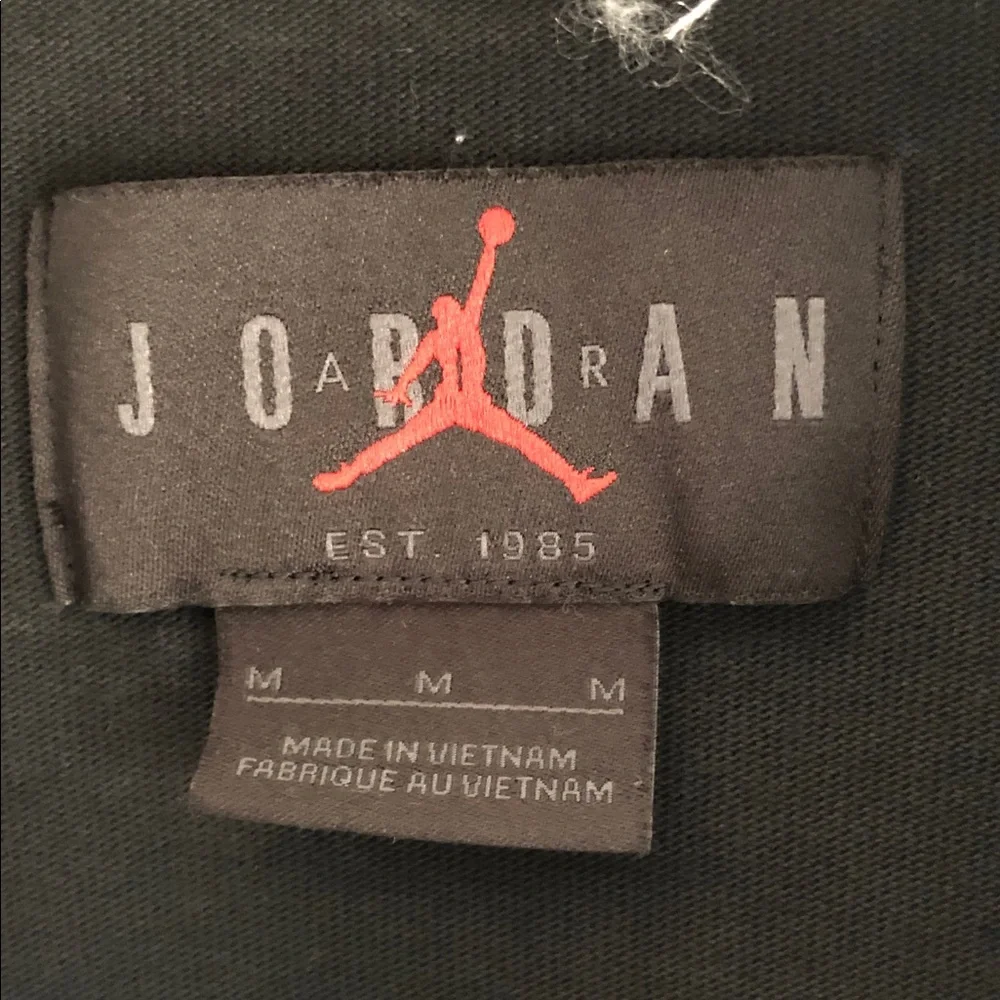 Jordan Black Long-Sleeve Polo with White Collar and Red Logos